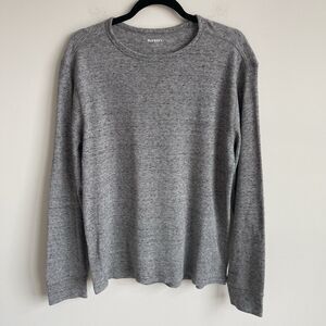 Old Navy Mens Long Sleeve Waffle Knit Thermal Shirt Gray Sz Large Preppy Layers